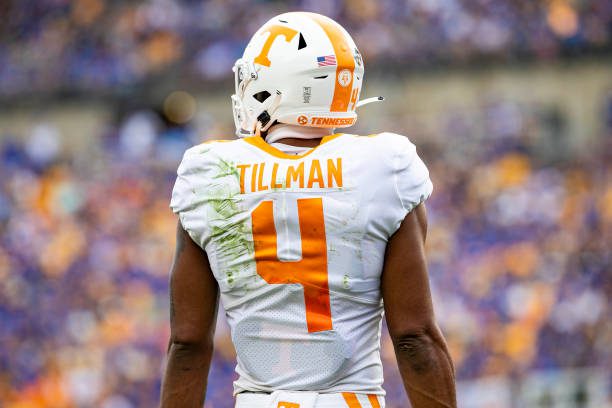 PITTSBURGH, PA - SEPTEMBER 10: Tennessee Volunteers wide receiver Cedric Tillman (4) looks on during the college football game between the Tennessee Volunteers and the Pittsburgh Panthers on September 10, 2022 at Acrisure Stadium in Pittsburgh, PA. (Photo by Mark Alberti/Icon Sportswire via Getty Images)