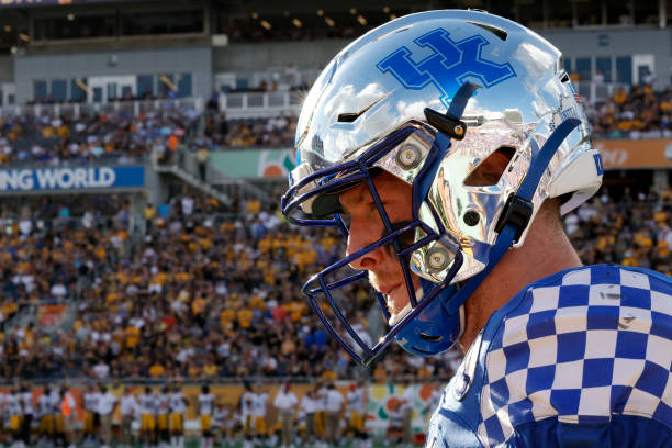 ORLANDO, FLORIDA - JANUARY 01: Will Levis #7 of the Kentucky Wildcats looks on during the second half against the Iowa Hawkeyes in the Citrus Bowl at Camping World Stadium on January 01, 2022 in Orlando, Florida. (Photo by Douglas P. DeFelice/Getty Images)