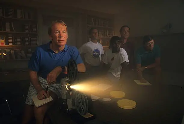 Football: Portrait of Washington Redskins general manager Bobby Beathard (L), assistant general manager Charley Casserly (far right), and other members of front office watching film during training camp photo shoot at Redskin Park.
Ashburn, VA 7/7/1988 - 7/14/1988
CREDIT: Bill Ballenberg (Photo by Bill Ballenberg /Sports Illustrated via Getty Images/Getty Images)
(Set Number: X36869 TK8 R7 F11 )