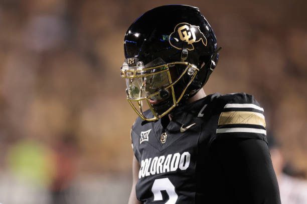 BOULDER, COLORADO - OCTOBER 12: Shedeur Sanders #2 of the Colorado Buffaloes warms up prior to the game against the Kansas State Wildcats at Folsom Field on October 12, 2024 in Boulder, Colorado. (Photo by Andrew Wevers/Getty Images)