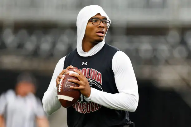 gettyimages-2184180220-612x612 NASHVILLE, TENNESSEE - NOVEMBER 09: Raheim Sanders #5 of the South Carolina Gamecocks looks on prior to the game between Vanderbilt and South Carolina at FirstBank Stadium on November 09, 2024 in Nashville, Tennessee. (Photo by Johnnie Izquierdo/Getty Images)