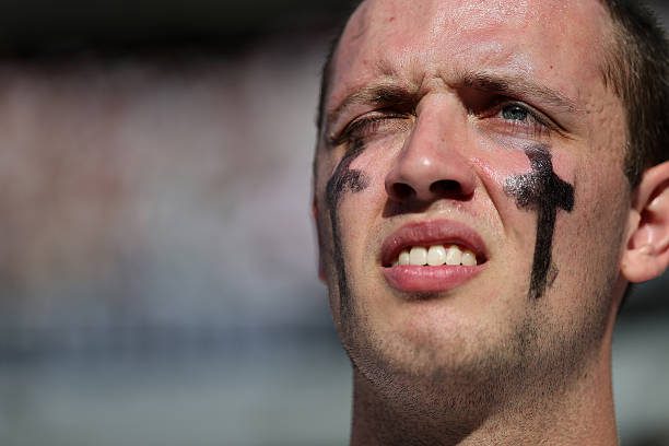 COLLEGE STATION, TEXAS - DECEMBER 20: Carson Beck #11 of the Miami Hurricanes looks on after defeating the Texas A&amp;M Aggies 10-3 during the 2025 College Football Playoff First Round Game at Kyle Field on December 20, 2025 in College Station, Texas.  (Photo by Alex Slitz/Getty Images)