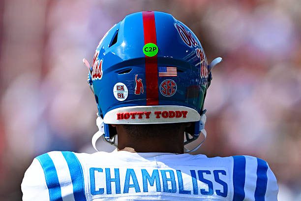 ATHENS, GA - OCTOBER 18:  Ole Miss quarterback Trinidad Chambliss (6) warms up prior to the start of the college football game between the Ole Miss Rebels and the Georgia Bulldogs on October 18th, 2025 at Sanford Stadium in Athens, GA.  (Photo by Rich von Biberstein/Icon Sportswire via Getty Images)