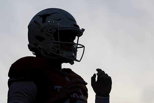 AUSTIN, TX - OCTOBER 24: Texas Longhorns quarterback Arch Manning #16 on the field before the SEC football game between the Texas Longhorns and Ole Miss on October 24, 2026, at Darrell K Royal-Texas Memorial Stadium in Austin, TX. (Photo by David Buono/Icon Sportswire via Getty Images)