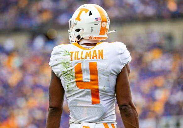 PITTSBURGH, PA - SEPTEMBER 10: Tennessee Volunteers wide receiver Cedric Tillman (4) looks on during the college football game between the Tennessee Volunteers and the Pittsburgh Panthers on September 10, 2022 at Acrisure Stadium in Pittsburgh, PA. (Photo by Mark Alberti/Icon Sportswire via Getty Images)