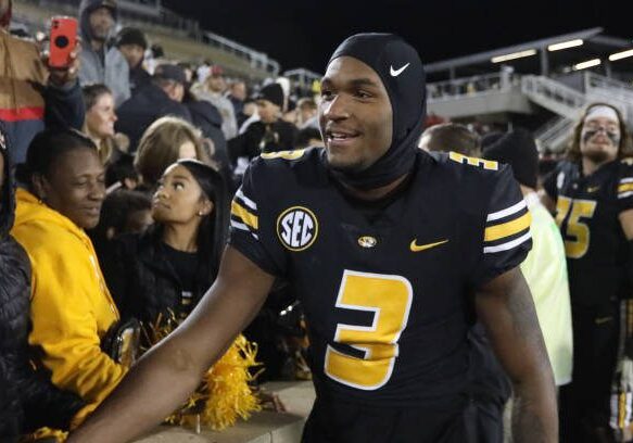 COLUMBIA, MO - NOVEMBER 25: Missouri Tigers wide receiver Luther Burden III (3) after an SEC college football game between the Arkansas Razorbacks and Missouri Tigers on November 25, 2022 at Memorial Stadium in Columbia, MO. (Photo by Scott Winters/Icon Sportswire via Getty Images)