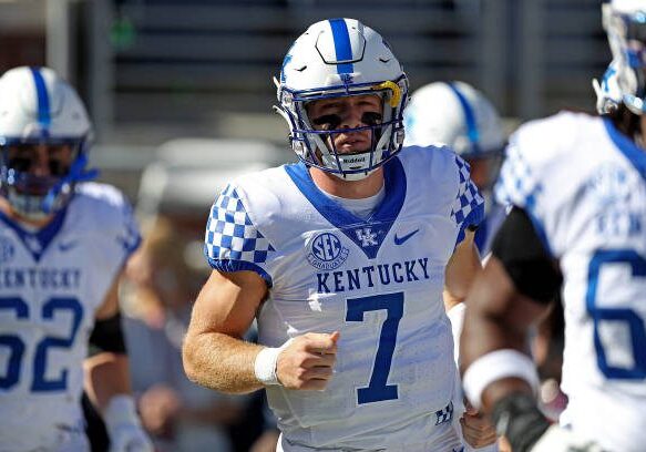 OXFORD, MISSISSIPPI - OCTOBER 01: Will Levis #7 of the Kentucky Wildcats warms up before the game against the Mississippi Rebels at Vaught-Hemingway Stadium on October 01, 2022 in Oxford, Mississippi. (Photo by Justin Ford/Getty Images)