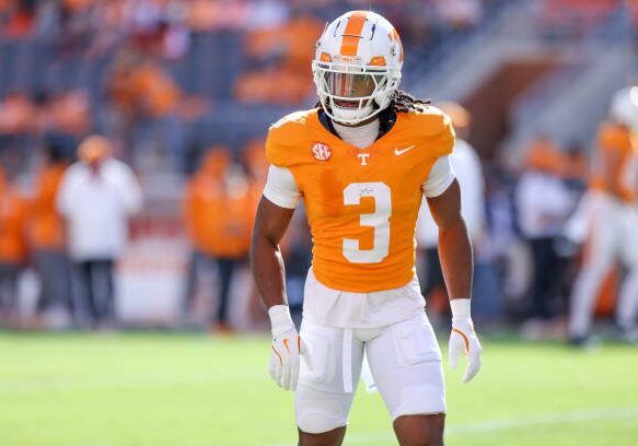 KNOXVILLE, TN - OCTOBER 19: Jermod McCoy #3 of the Tennessee Volunteers before a game between Alabama and Tennessee at Neyland Stadium on October 19, 2024 in Knoxville, Tennessee. (Photo by Roger Wimmer/ISI Photos/Getty Images)
