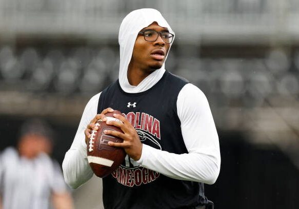 gettyimages-2184180220-612x612 NASHVILLE, TENNESSEE - NOVEMBER 09: Raheim Sanders #5 of the South Carolina Gamecocks looks on prior to the game between Vanderbilt and South Carolina at FirstBank Stadium on November 09, 2024 in Nashville, Tennessee. (Photo by Johnnie Izquierdo/Getty Images)