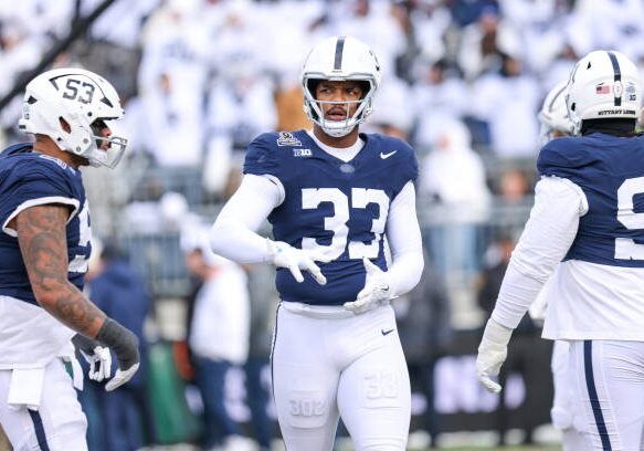 gettyimages-2191697561-612x612 STATE COLLEGE, PA - DECEMBER 21: Dani Dennis-Sutton #33 of the Penn State Nittany Lions before a game between SMU and Penn State at Beaver Stadium on December 21, 2024 in State College, Pennsylvania. (Photo by Roger Wimmer/ISI Photos/Getty Images)
