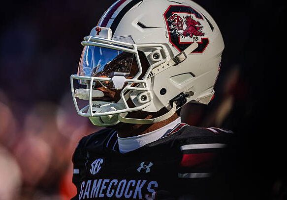 COLUMBIA, SOUTH CAROLINA - NOVEMBER 29: Lanorris Sellers #16 of the South Carolina Gamecocks looks on during the second half of a football game against the Clemson Tigers at Williams-Brice Stadium on November 29, 2025 in Columbia, South Carolina. (Photo by David Jensen/Getty Images)