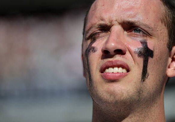 COLLEGE STATION, TEXAS - DECEMBER 20: Carson Beck #11 of the Miami Hurricanes looks on after defeating the Texas A&amp;M Aggies 10-3 during the 2025 College Football Playoff First Round Game at Kyle Field on December 20, 2025 in College Station, Texas.  (Photo by Alex Slitz/Getty Images)